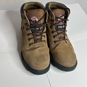BRAHMA Men's Size 11 Tan Steel Toe Waterproof Work Boots - Used, Good Condition